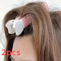 2pcs Hair Rollers Volumizing Curlers Root Clips Fluffy Instant Bang Heatless Hair Curler No Heat Styling Tool