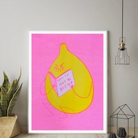 How To Not Be Bitter Cute Fruit Lemon Looking Book Poster And Print Modern Canvas Painting Wall Art Pictures For Home Room De