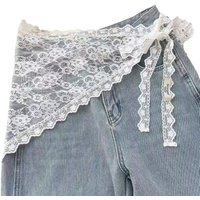 Retro Sweet Flower Triangle Hair Scarf Women Girls Square Scarf Headband Korean French Pastoral Headdress Summer Lace Headwear