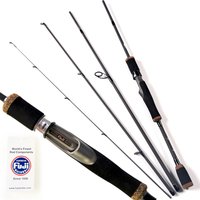 E Eurasian Sports Travel Spinning Fishing Rod, Fuji Reel Seat, Fast Action, 2.1m, 4 Sections, UL Lake, Fresh Fishing