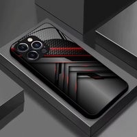 Fashion geometric pattern tempered glass phone case suitable for iPhone 17 16 15 14 13 12 11 Pro/Max/Plus anti drop back cover