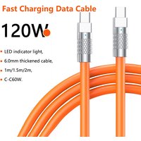 1m/1.5m/2m Quick Charger Data Cable PD 60W USB C to Type C Cord Cable For iPhone 15 16 Samsung Xiaomi