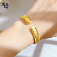 Chinese Style Wealth Gold Bangle Women 24K Gold AU999 Exquisite Craft and High Grade