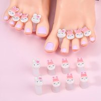 8PCS Kawaii Rabbits Silicone Toe Separators Set Nail Polish Pedicure Spacers Manicure Polish Guards Soft Silicone Toe Divider R%