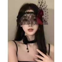 Retro Lace Princess Half Face Mask For Women Vintage Sexy Flower Tied Mask Gothic Party Accessory Masquerade Costume Prop