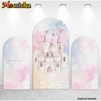 Mocsicka Princess Girl 1st Birthday Party Arch Cover Background Glitter Castle Cloud Backdrop Baby Showers Wedding Photo Studio