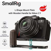 SmallRig Z f L-Shape Mount Plate with Wooden Handle for Nikon Z f with Arca-Swiss Quick Release Plate for Arca-Type Tripods 4801