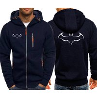 Y2K Zip up Hoodie Harajuku Bat Animation Flocking Hip Hop Streetwear Goth Men Sweatshirt Couple Street Fashion Trend Hoodie Tops