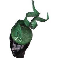 Green Fascinators Millinery Hat Party Tea Chapeau Headband New 4-Layer Sinamay Female Bridal Married Headpiece Fashion Occasion