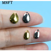 MNFT 60Pcs Easy Spin Colorado Willow Spinner Blades Metal Spoon Lure for Spinnerbait Buzzbait Bass Lure Fishing Tackle DIY