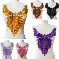 16 Colors O Neck Luxury Appliqued Crystal Diamond Material Heavy Beaded Apparel Decoration Muslim Arabic Dress Accessories