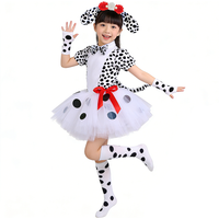 White Dalmatian Dog Tutu Skirt for Baby Girls Animal Halloween Costumes Kids Toddler Spotted Puppy Ballet Tutus with Ears Tail