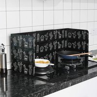 Folding Oil Splatter Shield Guard for Stove Splash Proof Panels for Gas Burner Transparent Kitchen Splatter Screen