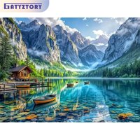 40x50cm Rivers Painting By Numbers Unframe Drawing Kit Landscape Easy Paint Original gifts Drawing By Numbers