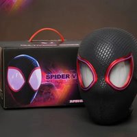 1:1 Miles Morales Mask With Movable Eyes Mascara Electric Gwen Spider-Man Helmet Ring Control Halloween Cosplay Mask Toy Gifts