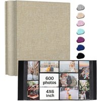 Großes Fotoalbum aus Leinen, Scrapbook mit 200/300/600 Fächern für 4x6 Fotos, Einsteck-Fotoalbum für Hochzeit, Baby, Familie, Jubiläum