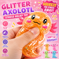 Colorful Glitter Salamander Squishy Toy Soft And Stretchy Squeeze Stress Reliever Fidget Toy For Kids Adults And Party Favors