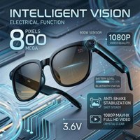 Smart AI Glasses with 1080P HD Camera Bluetooth 5.4 Wireless Headphones AI Voice Assistant Open Ear Audio Sports Wear Men Women