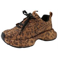 Luxury Women Bling Running Shoes Chunky Sneakers Fashion Casual Genuine Leather Breathable Height Increased Flat Platform Shoe