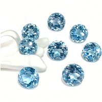 Factory Wholesale 100% Real Natural Round Brilliant Cut Sky Blue Topaz Gemstone Loose Gems Diy Material for Jewelry