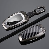Zinc Alloy Carbon Fiber Car Key Case Cover For Hyundai Sonata Tucson Cruz IONIQ 5 Palisade Nexo Keychain Protector Accessories