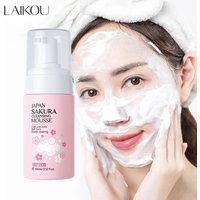 LAIKOU Japan Sakura Cleansing Mousse Gentle Foam Face Wash Even Skin Tone Deep Cleansing Non-Irritating Facial Cleanser 100ml