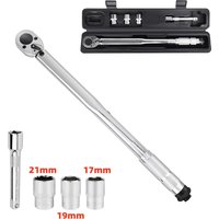 Ratchet Torque Wrench 28-210Nm, 1/2' Wheel Bolt Wheel Nut Wrench Incl. Extension & Wheel Bolt Sockets 17mm-19mm-21mm image 4