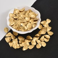 50pcs original brass bracelets, necklaces, DIY accessories, single hole geometric texture brushed water droplet pendant