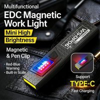 Powerful Mini COB LED Keychain Flashlight USB C Rechargeable Hanging Work Light 550LM Waterproof Camping Walking Pocket Lamp