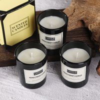 1pc Matte Black Glass Cup Candle - Smokeless Scented Aromatic, Trendy Home Office Decor Cozy Essential Candle