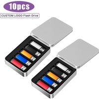 5PCS/10PCS Boxed Packaging Metal USB 2.0 Flash Drives128GB 64GB Business Gift Pen Drive 16GB USB Stick Holiday Gifts 32GB 4GB