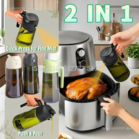 500ml Oil Dispenser Oil Spray Bottle Spray Olive Oil Sprayer Kitchen Items and Accessories BBQ Cooking Family Supplies