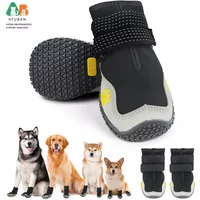 ATUBAN Dog Shoes for Large Size Dogs, Waterproof Medium Large Dog Boots, for Hot Pavement Winter Snow Hiking Breathable Elastic
