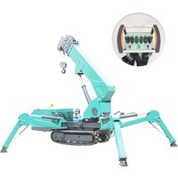 7T Hydraulic Spider Crane Mini Crawler Crane Long Boom Compact Lifting Equipment For Building Construction Glass Installation