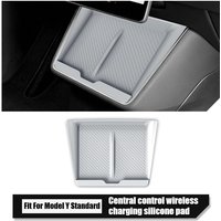 For Tesla Model Y 2025 2026 Standard Center Wireless Charging Pad Non-slip Phone Charger Mat Protective Car Interior Accessories