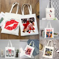 Tate McRae Miss Possessive Canvas Shoulder Tote Bag for Women Handbags Eco Reusable Shopping Bag Vintage Fashion Ulzzang Bags