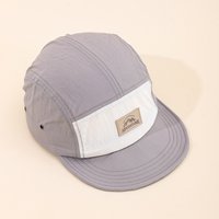 Patch-stitched mountain peak letter quick-drying hat - color-matched patchwork - five-piece hat design - outdoor casual hat