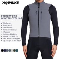 AliExpress YKYWBIKE YKYW Cycling Vest Winter Waterproof Fleece Liner Rear Anti-slip Gripper Thermal Windproof Moisture Wicking 4 Pockets 7 color