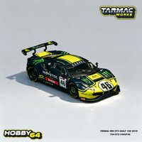 Tarmac Works × ixo 1:64 Ferrari 488 GT3 #46 Black Yellow Racing Livery Hobby64 Series Diecast Model Car In Stock Ready To Ship