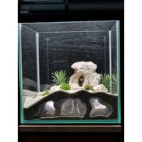 3D Printed Natural Curve Cave: Fish Tank Decor & Underground Shelter for Reptiles & Fish