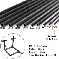 Schwarze PVC-Wasserrohre, 1/2/5 Stück, 2mm-16mm Innendurchmesser, für Aquarium, Fischbecken, DIY-Montage, Kleine Rohrzubehörteile, Gartenbewässerung PVC-Rohr