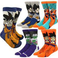 5Pairs Dragon Ball Unisex Cartoon Anime Socks Hip Hop Street Style Novelty Funny Casual Crew Socks for Men Women