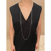 Peri'sbox 110cm Long Trendy Simple Square Snake Chain Necklace for Women Men 18K Gold Plated Stainless Steel Waterproof Jewelry