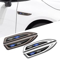 2pcs Car Styling Side Fender Body Emblem Sticker Knife Badges Decoration For Ford Mondeo Fiesta mk6 mk4 F150 Ranger Mustang Kuga
