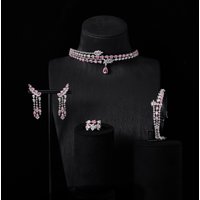 IN JEWELIFE Luxury Choker Neck Necklaces Gift Set for Women Jewelry Sets Unique Color Cubic Zirconia Wedding Accessories
