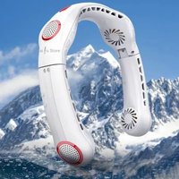 5000mAh Neck Fan USB Rechargeable Silent Bladeless Electric Fan Portable Air Conditioner Air Cooler for Outdoor Sports Camping