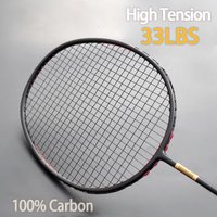 High Tension 33LBS 100% Carbon Fiber Strung Badminton Rackets Light Weight 4U 82G Professional Training Racquet With Bags Sports