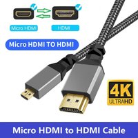 Micro HDMI to HDMI Cable 4K@60Hz V2.0 HDMI to Micro HDMI Cable Compatible with GoPro Raspberry Pi 4 Retroid Sony Camera Video