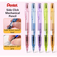 Pentel Side Techniclick Mechanical Pencil with Eraser, Limited PD105T 0.5mm Transparent Rod Classic Activity Pen Pretty Supplies