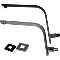 Black / Chrome Wall Mounted High Rise Shower Arm and Flange , Square Shower Riser Rain